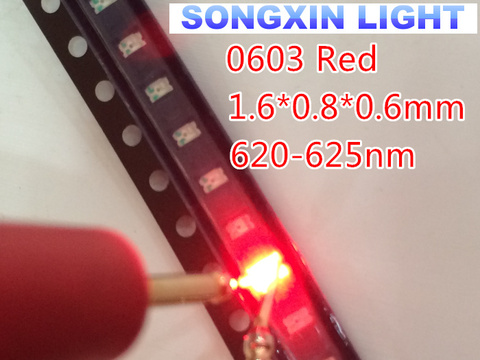 1000pcs/lot Small red lamp beads 0603 SMD LED 0603 RED Light-emitting diodes Free Shipping ► Photo 1/3