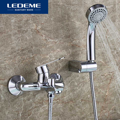 LEDEME Modern Bathtub Faucet Bathroom Shower Bath Faucet Mixer Tap With Hand Shower Head Shower Faucet Set Wall Mounted L3010 ► Photo 1/6