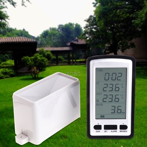 Wireless Rain Meter Gauge Weather Station indoor/outdoor temperature Recorder   M13 dropship ► Photo 1/6