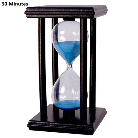 30 Minutes Crystal Transparent Sand Hourglass Timer Sandglass Timer Reloj De Arena With  Wooden Holder Home Decor Ampulheta ► Photo 1/6