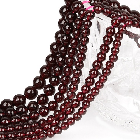 Wholesale Natural Dark Red Garnet Stone Beads For Jewelry Making DIY Beads Necklace Bracelet Gift Strand 15.5'  ► Photo 1/6