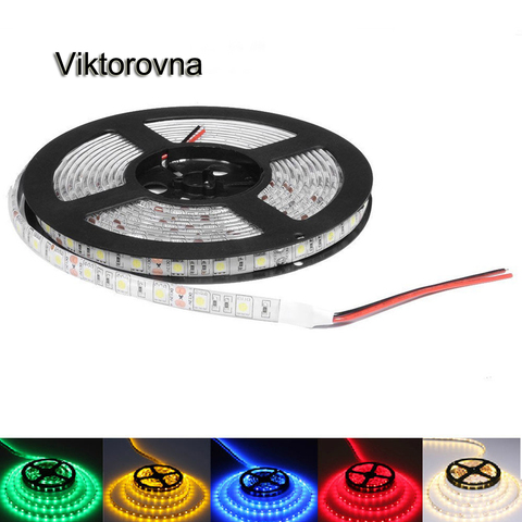 5050 SMD RGB Led Strip Light 60Leds/M DC 12V Non /ip65 Waterproof Kitchen Cabinet Counter LED Tape white red pink blue lamp ► Photo 1/6