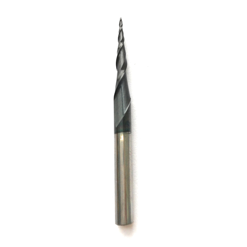 1pc HRC55 R0.25*D4*15*50L*2F Tungsten solid carbide Coated Tapered Ball Nose End Mills taper and cone endmills ► Photo 1/1