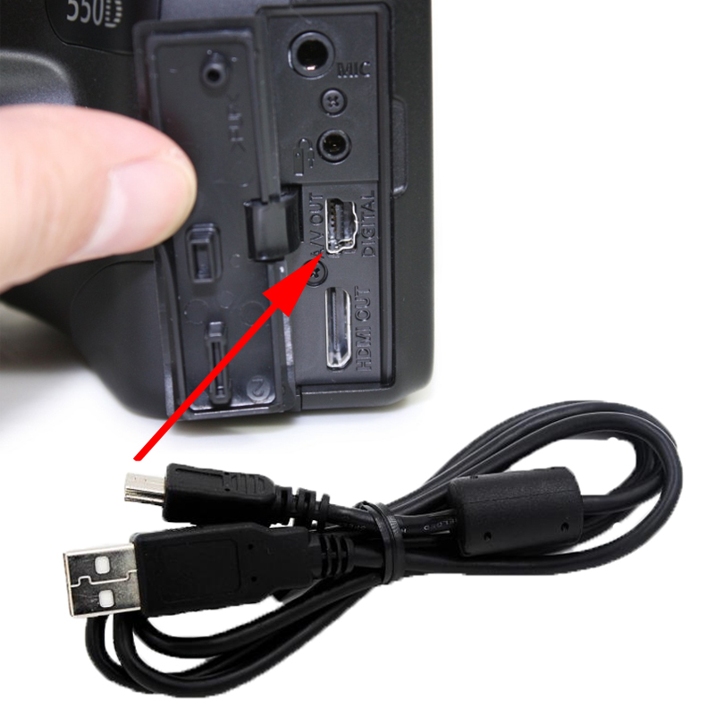 USB Data Sync Cable Lead Para Canon DSLR EOS 5D 7D 10D 20D 20Da 30D 40D 50D D60 
