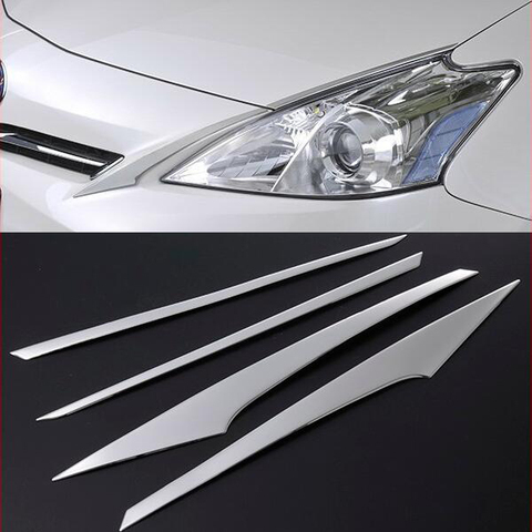4pcs SUS304 Stainless Steel Head Lamp Side Trim Car Styling Accessories Cover  For Toyota Prius Alpha V ZVW40 ► Photo 1/5