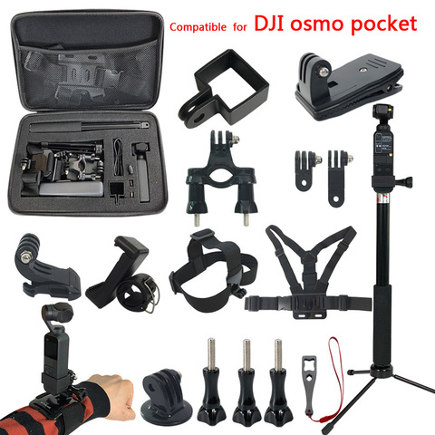 Osmo Pocket Gimbal Accessories kit for Dji Osmo Pocket Mount Extension Selfie stick Storage Bag Case Accessory Set Adapter ► Photo 1/6