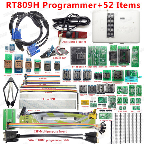 Free shipping Original RT809H EMMC-Nand FLASH Extremely fast Universal Programmer +38 Items+Edid Cable WITH CABELS EMMC-Nand ► Photo 1/6