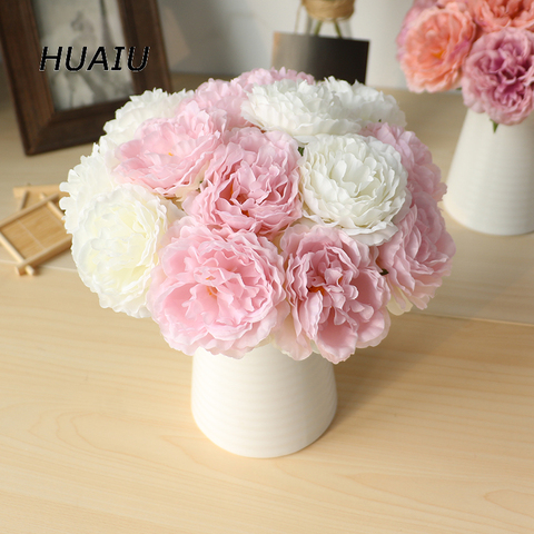 5 heads/ bouquet Peony Artificial flowers Home Decor Silk Fake Flower Peonies artificial flowers for Wedding DIY decoration ► Photo 1/6