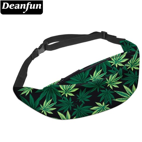 Deanfun 3D Printed Waist bags Green leaves Fanny Pack with Zipper for Women Travelling YB7 ► Photo 1/6