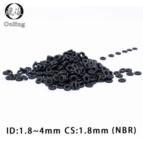 50PCS/lot Rubber Ring NBR Sealing O-Ring 1.8mm Thickness ID1.8/2/2.24/2.5/2.8/3.15/3.55/3.75/4mm Nitrile O Ring Seal Gasket ► Photo 1/6