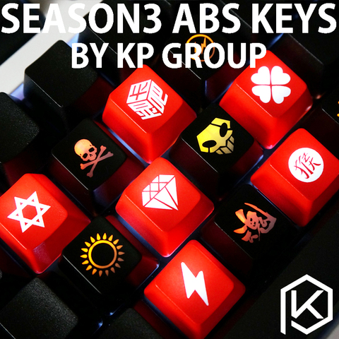 Novelty Shine Through Keycaps ABS Etched, light,Shine-Through black red custom mechanical keyboards light oem profile ► Photo 1/1