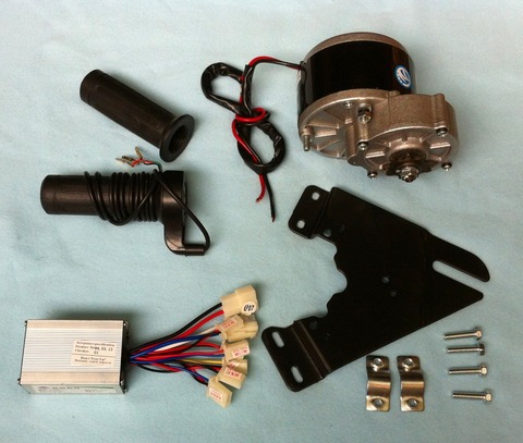 MY1016Z2  250W 24V gear brush motor with Motor Controller and Twist Throttle, DIY  Electric Bicycle Kit ► Photo 1/1