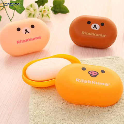 1pcs lovely Bear Pattern Home travel Soap Dishes waterproof leakproof soap holder soap box with Cover bathroom set ► Photo 1/4
