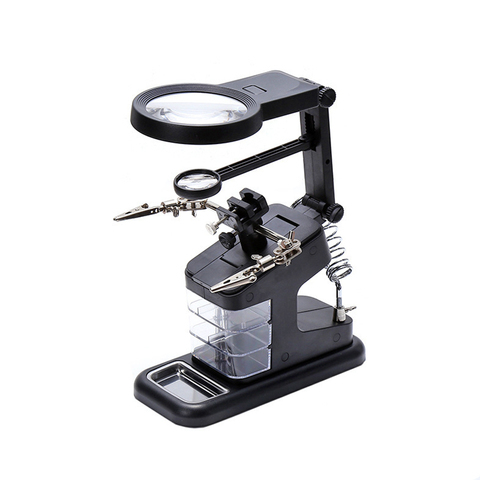 Soldering Solder Iron Stand Holder Station Desk Magnifier LED Light Clamp Clip Helping Hand Magnifying Circuit Board ► Photo 1/6