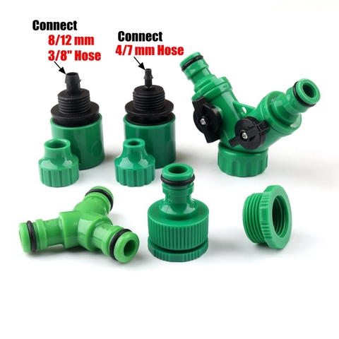Garden Irrigation Tap 4/7mm Hose Splitter Drip Hose Fitting Pipe Quick Connector 