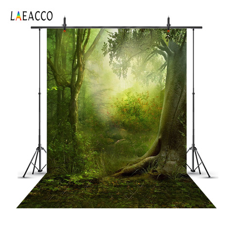 Laeacco Fairy Tale Forest Trees Green Grassland Photography Backdrops Backgrounds Baby Portrait Photophone Birthday Photozone ► Photo 1/6