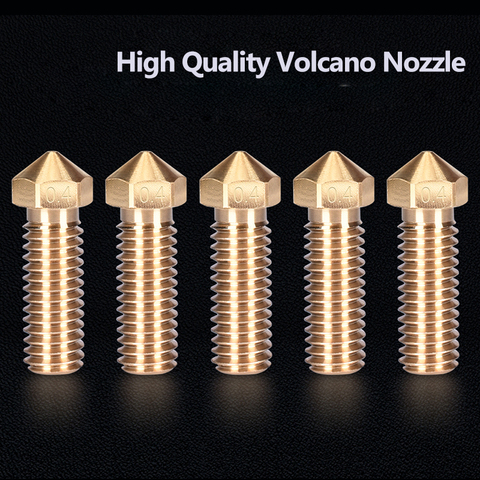 High Quality Brass Volcano Nozzle V6 upgrade kit 0.4mm 1.75mm 3D Printer Parts for Volcano Heater Block E3D hotend Extruder ► Photo 1/6