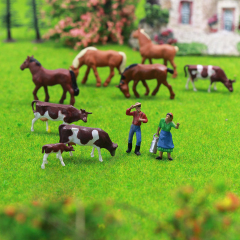 36pcs/72pcs HO Scale 1:87 Well Painted Farm Animals Cows Horses Figures Shepherd AN8706 Layout ► Photo 1/6