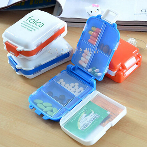 New  Foldable emergency box portable first aid kit Travel 8 lattice small Medical Kit Home Mini drugs Storage bag ► Photo 1/6