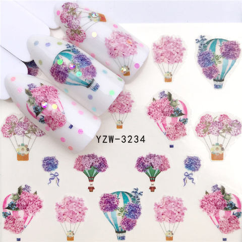 FWC 2022 New Arrivial Lavender Series Water Decal Animal / Flamingo / Flower 3D Manicure Sticker Nail Water Sticker ► Photo 1/6