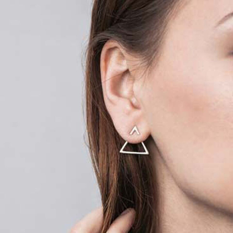 New Earrings Fashion Simple Stud Earrings Personality Trendy Three ways to wear Triangle Earring Wholesale Jewelry Womens Earing ► Photo 1/6