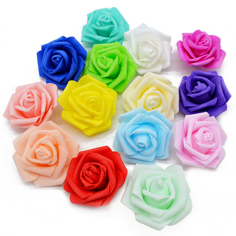 20pcs/lot Handmade 6cm Artificial Foam Roses PE Foam Rose Flower Head DIY For Wedding Home Festival Decorative Flowers scrapbook ► Photo 1/6