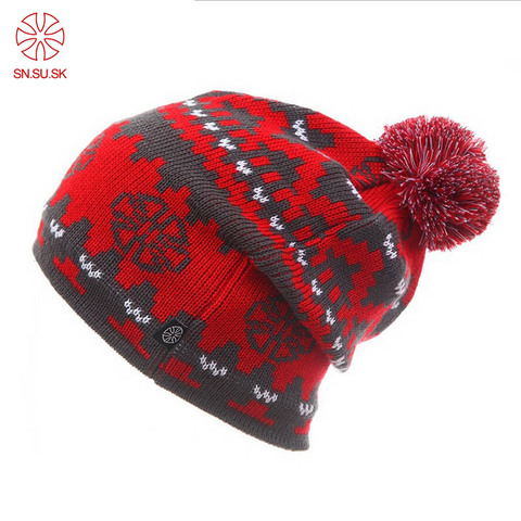 Unisex famous brand warm winter knitted knitting hat for men and Women skullies and beanies Ski cap ► Photo 1/6