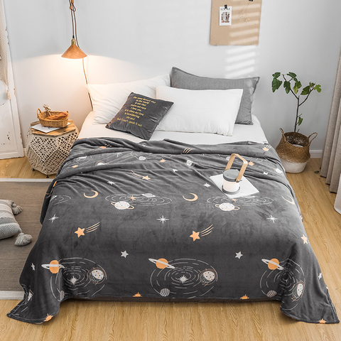 Starry sky bedspread blanket 200x230cm High Density Super Soft Flannel Blanket to on for the sofa/Bed/Car Portable Plaids ► Photo 1/6