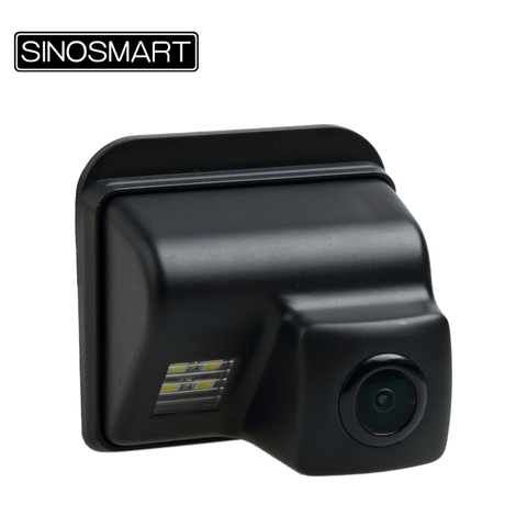 SINOSMART In Stock High Quality Rearview Parking Reverse Camera for Mazda 6 CX-5 CX-7 CX-9 Install in License Plate Lamp Hole ► Photo 1/3