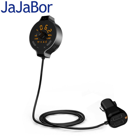 JaJaBor BluetoothCar Kit Handsfree FM Transmitter Audio Music Receiver AUX Output Dual USB Car Charger Support TF Card / U Disk ► Photo 1/6