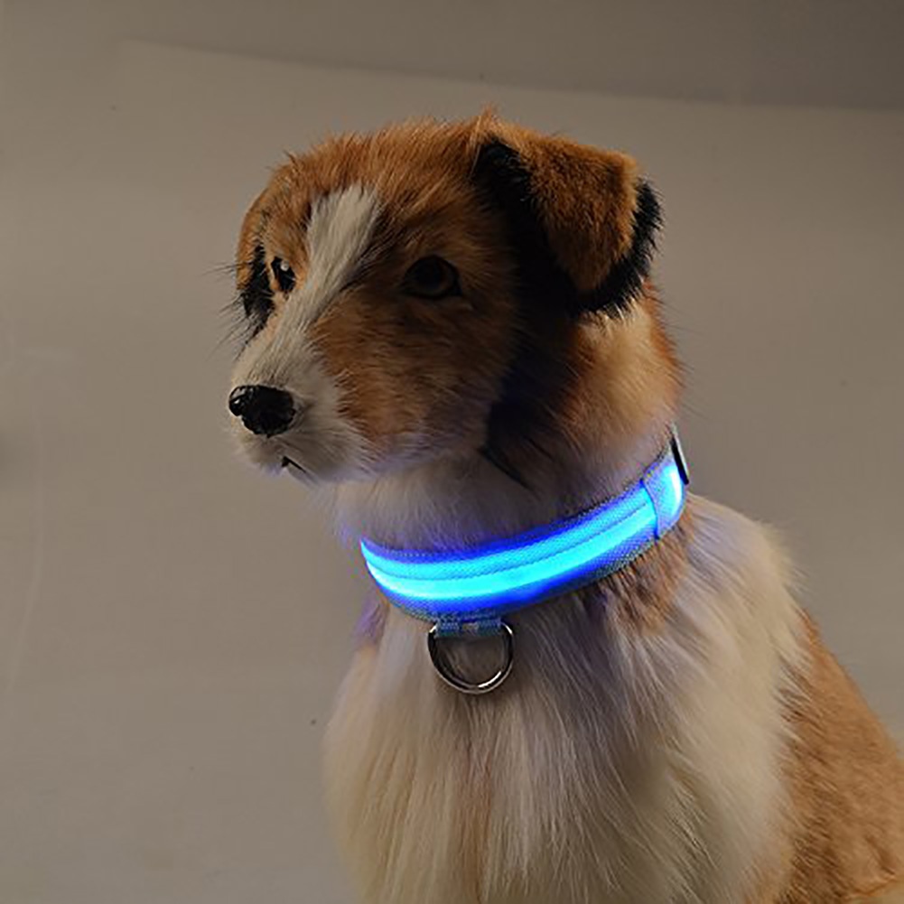 Dogs Nylon Night Safety Neck Collar Pets Supplies Leash LED 