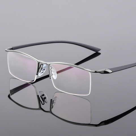 Browline Half Rim Metal Glasses Frame for Men Eyeglasses Fashion Cool Optical Eyewear Man Spectacles Prescription Frame 8190 ► Photo 1/6