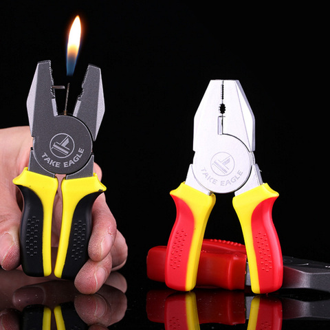 Portable Creative Pliers Lighters Cigarette Fire Mini Vice Cigar Lighters Butane Gas Ornaments Toy Match Smoker G ► Photo 1/5