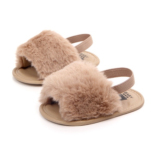 Summer Soft Hair Style Classic Baby Girl Slipper Sandals