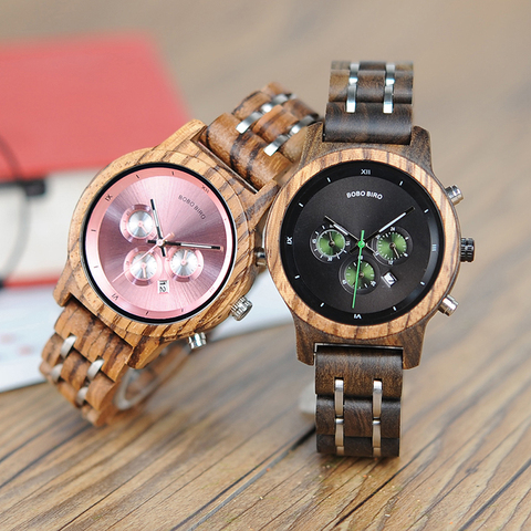 BOBO BIRD Women Watches Luxury Chronograph Date Quartz Watch Luxury Versatile Ladies Wooden Timepieces Accept Logo Drop Shipping ► Photo 1/6