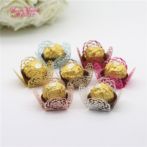 50Pcs Flower Laser Cut Candy Box Bar Wedding Gifts For Guests Chocolate Bar Baby Shower Birthday Party Decorations Kids ► Photo 1/6