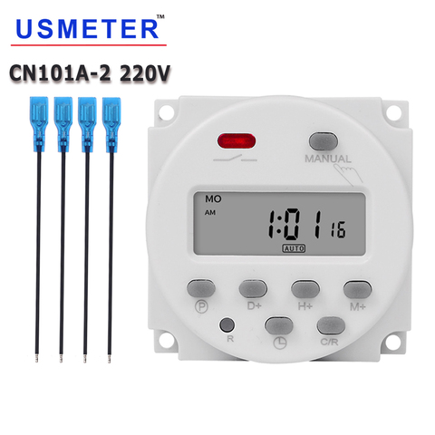 CN101A 220V AC Programmable Lighting Timer Microcomputer Digital Electronic Timer 24 hours  Week Time Switch with Countdown Func ► Photo 1/6
