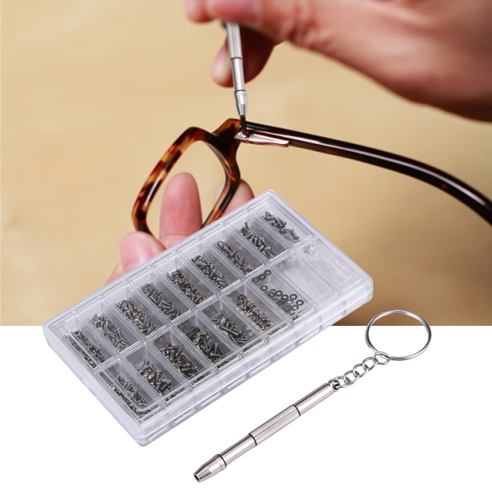 1000pcs Tiny Screws Nut Assortment Glasses Watch Spectacles Repair Tool Kit