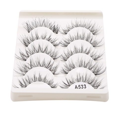 5Pair/Box Eyelashes 3D Artificial Fiber Long Lasting Lashes Women Volume Eyelashes Extension False Eyelashes ► Photo 1/6