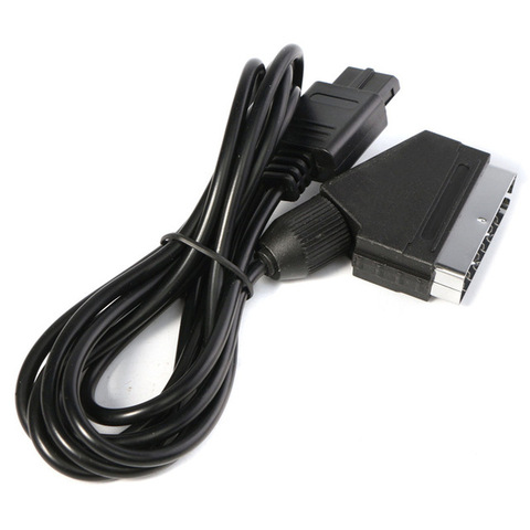 1.8m PVC RGB Scart Video AV Cable Cord Lead For PAL Super Nintendo N64 NGC SNES ► Photo 1/4