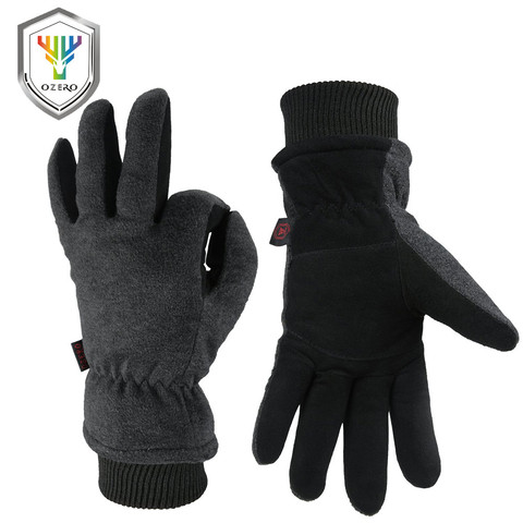 OZERO Winter Warm Men's Gloves Deerskin Work Driver Windproof TPU Security Protection Wear Safety Working For Men's Woman 9019 ► Photo 1/6
