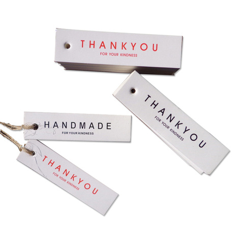 1.8X7.0Cm Thank You Cards Small Paper Hang Tags For Gift Hand Made Decoration Tag For Cake Box For Gift Handmade Labels ► Photo 1/6