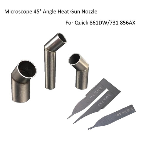 45 Degree Angle Heat Gun Nozzle Hot Air Gun Nozzle For Quick 861DW 858 850 2008 With Microscope Flying Wire CPU Blade ► Photo 1/6