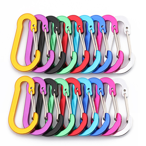 5 Pcs Keychain Lock Buckle Outdoor Tools Carabiner Backpack Camping Climbing Booms Multi-Use Fishing Hook Snap Clip ► Photo 1/6