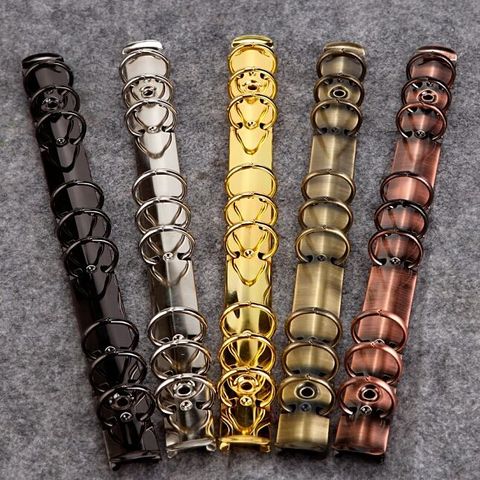 DIY journal notebook ring mechanical, 6 ring mechanism, A4 B5 A5 A6 A7 binder clip gold silver bronze black ► Photo 1/6