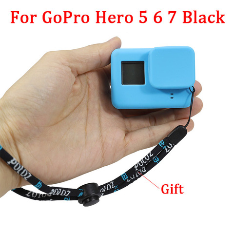 For GoPro Accessories Action Camera Case Protective Silicone Case Skin + Lens Cap Cover For Go Pro Hero 5 6 7 Black Hero Camera ► Photo 1/6