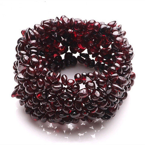 New Natural Garnet Bracelet Gravel Single Circle Crystal Bracelets Lucky Color Crystal Fashion Jewelry Gift For Women Men ► Photo 1/6