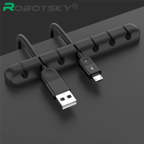 USB Cable Holder Silicone Cable Organizer Flexible Cable Winder Management Clips Holder For Mouse Keyboard Earphone Headset ► Photo 1/6
