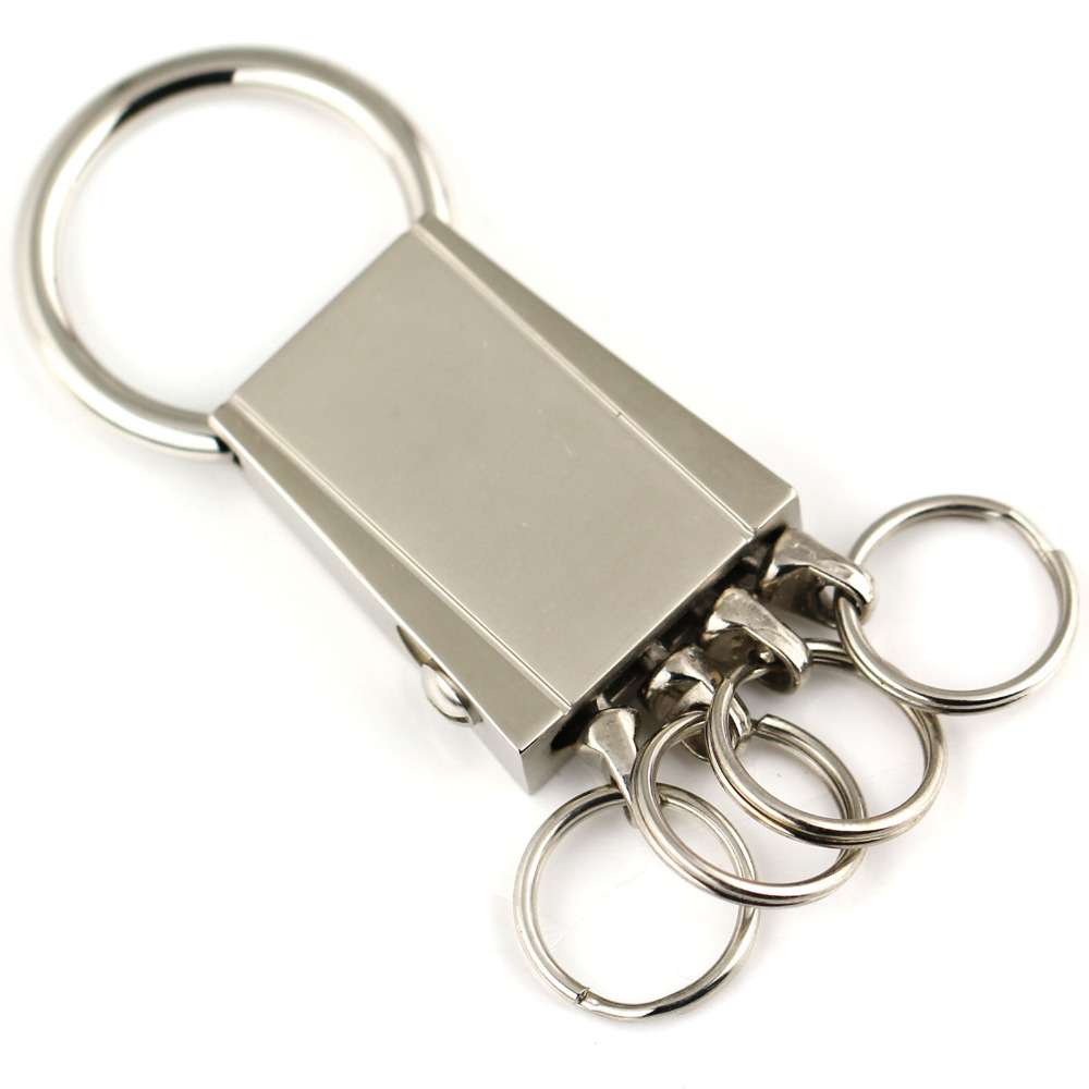 Belt Key Holder Metal Keychain with Removable Keyring and Chain