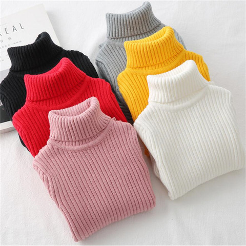 LILIGIRL Baby Girls Winter Turtleneck Sweater Colthes 2022 Autumn Boys Children Clothing Pullover Knitted Solid Kids Sweaters ► Photo 1/6